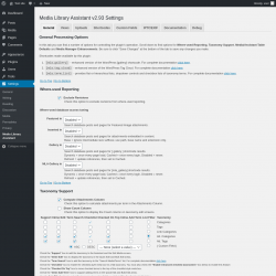 Page screenshot: Settings &rarr; Media Library Assistant