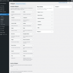 Page screenshot: Widgets &lsaquo; Test site &mdash; WordPress