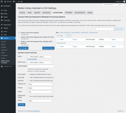 Page screenshot: Settings &rarr; Media Library Assistant &rarr; Custom Fields