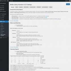 Page screenshot: Settings &rarr; Media Library Assistant
