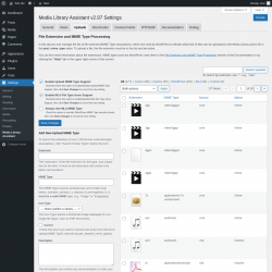 Page screenshot: Settings &rarr; Media Library Assistant &rarr; Uploads