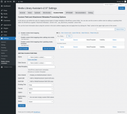 Page screenshot: Settings &rarr; Media Library Assistant &rarr; Custom Fields