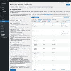 Page screenshot: Settings &rarr; Media Library Assistant &rarr; Shortcodes