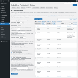 Page screenshot: Settings &rarr; Media Library Assistant &rarr; Shortcodes