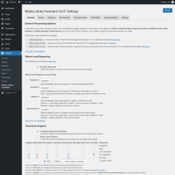 Page screenshot: Settings &rarr; Media Library Assistant