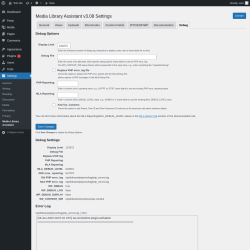 Page screenshot: Settings &rarr; Media Library Assistant &rarr; Debug