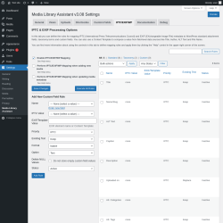 Page screenshot: Settings &rarr; Media Library Assistant &rarr; IPTC/EXIF/WP