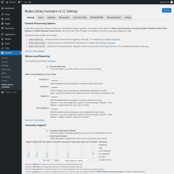 Page screenshot: Settings &rarr; Media Library Assistant