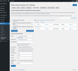 Page screenshot: Settings &rarr; Media Library Assistant &rarr; Custom Fields