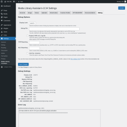 Page screenshot: Settings &rarr; Media Library Assistant &rarr; Debug