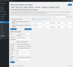 Page screenshot: Settings &rarr; Media Library Assistant &rarr; Custom Fields