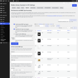 Page screenshot: Settings &rarr; Media Library Assistant &rarr; Uploads