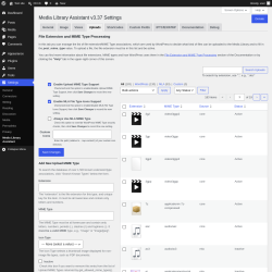Page screenshot: Settings &rarr; Media Library Assistant &rarr; Uploads