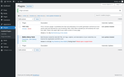 Page screenshot: Plugins &lsaquo; Test site &mdash; WordPress