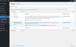 Page screenshot: Plugins &lsaquo; Test site &mdash; WordPress