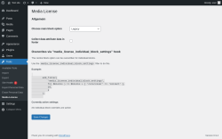 Page screenshot: Tools &rarr; Media License