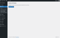 Page screenshot: Media → Delete All Media