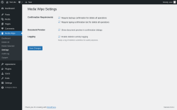 Page screenshot: Media Wipe → Settings