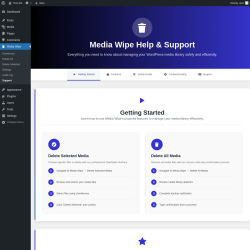 Page screenshot: Media Wipe → Support