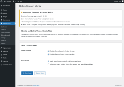 Page screenshot: Media Wipe → Delete Unused