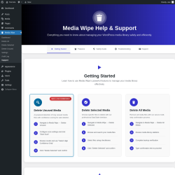 Page screenshot: Media Wipe → Support
