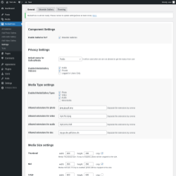 Page screenshot: MediaPress → Settings