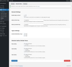 Page screenshot: MediaPress → Settings → Sitewide Gallery