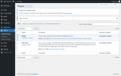 Page screenshot: Plugins ‹ Test site — WordPress