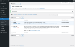 Page screenshot: Plugins &lsaquo; Test site &mdash; WordPress