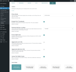 Page screenshot: Create Cards &rarr; Settings