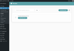 Page screenshot: Create Cards → Recipes