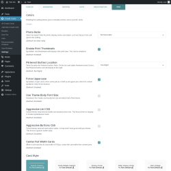 Page screenshot: Create Cards → Settings