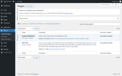 Page screenshot: Plugins ‹ Test site — WordPress