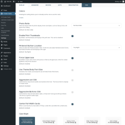 Page screenshot: Create Cards → Settings