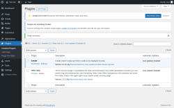 Page screenshot: Plugins &lsaquo; Test site &mdash; WordPress