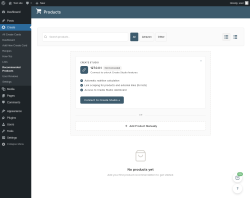 Page screenshot: Create &rarr; Recommended Products