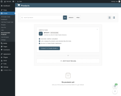 Page screenshot: Create &rarr; Recommended Products