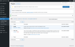 Page screenshot: Plugins &lsaquo; Test site &mdash; WordPress