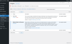 Page screenshot: Plugins ‹ Test site — WordPress