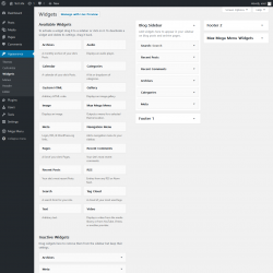 Page screenshot: Widgets &lsaquo; Test site &mdash; WordPress