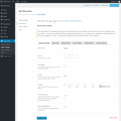 Page screenshot: Mega Menu &rarr; Menu Themes
