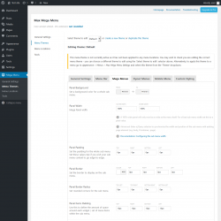 Page screenshot: Mega Menu &rarr; Menu Themes &rarr; Mega Menus