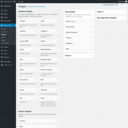 Page screenshot: Widgets &lsaquo; Test site &mdash; WordPress