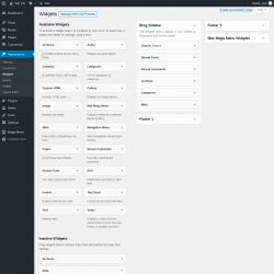 Page screenshot: Widgets &lsaquo; Test site &mdash; WordPress