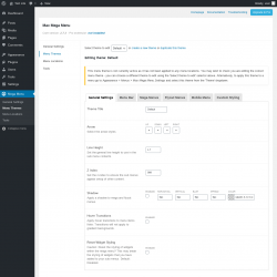 Page screenshot: Mega Menu &rarr; Menu Themes