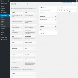 Page screenshot: Widgets &lsaquo; Test site &mdash; WordPress