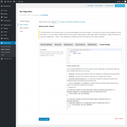 Page screenshot: Mega Menu &rarr; Menu Themes &rarr; Custom Styling