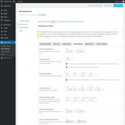 Page screenshot: Mega Menu &rarr; Menu Themes &rarr; Flyout Menus
