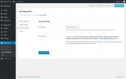 Page screenshot: Mega Menu &rarr; General Settings