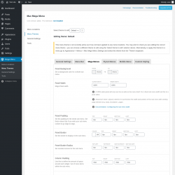 Page screenshot: Mega Menu &rarr; Menu Themes &rarr; Mega Menus